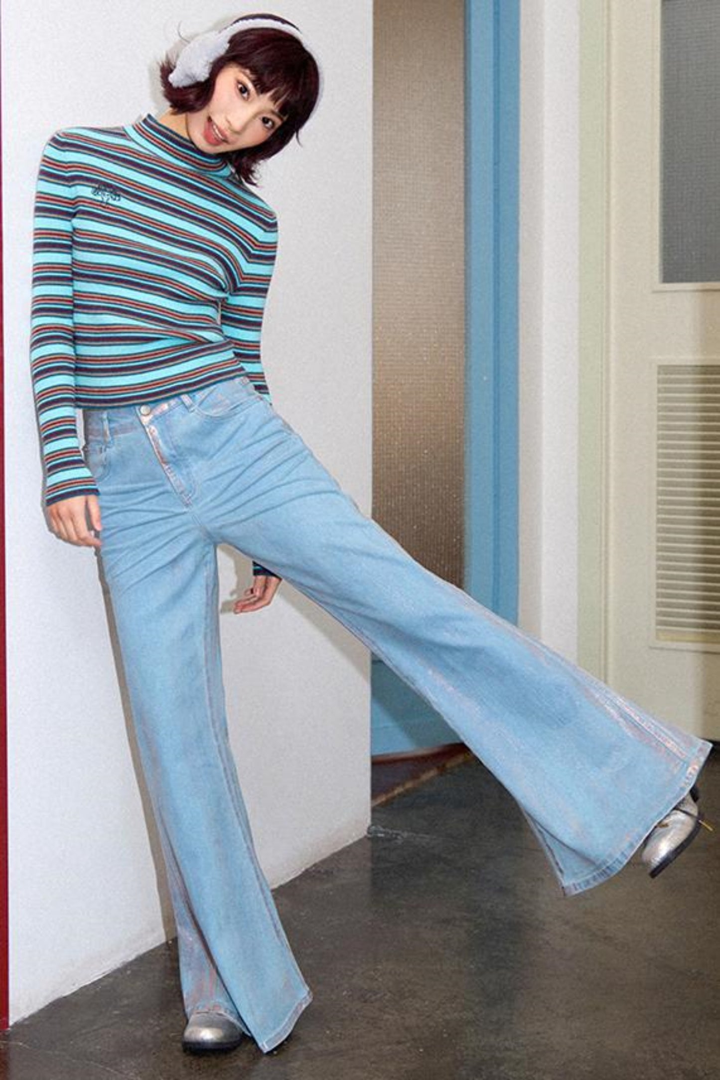 Distressed Light Blue Pants