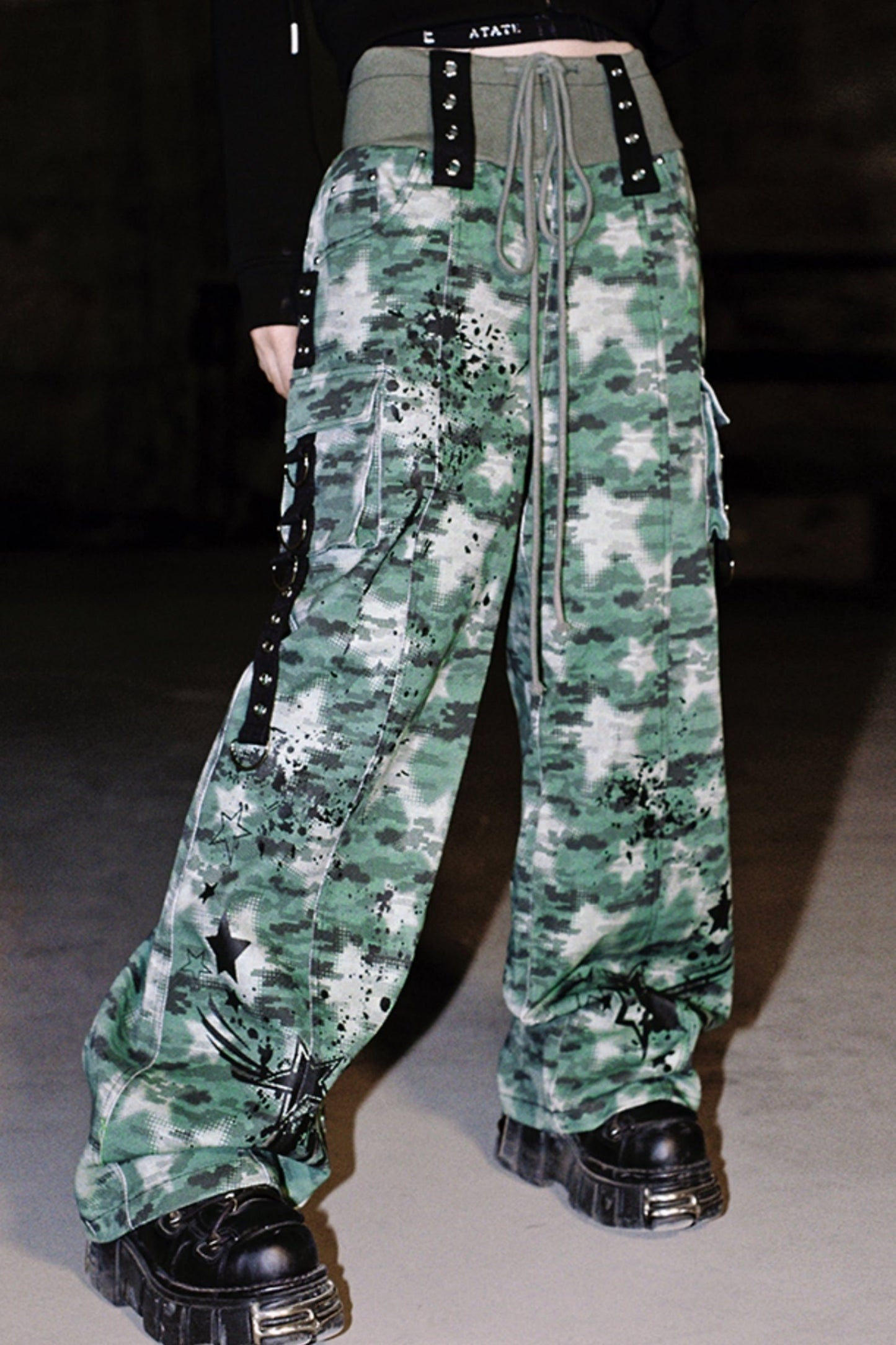 Camouflage Graphic Print Denim