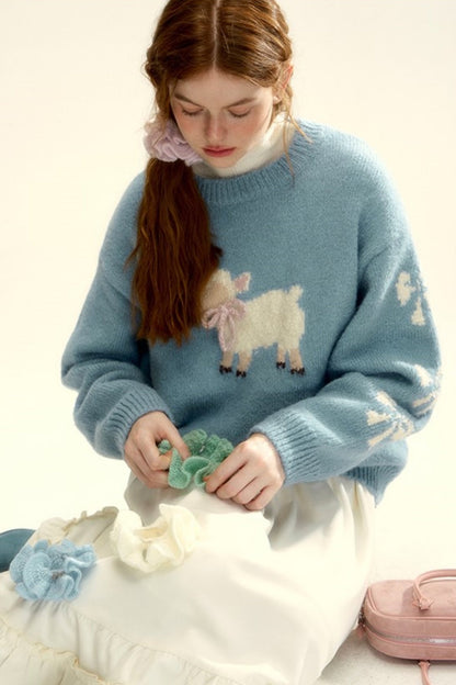 Three Dimensional Bow Knit Sweater