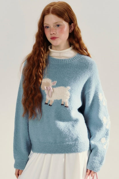 Three Dimensional Bow Knit Sweater