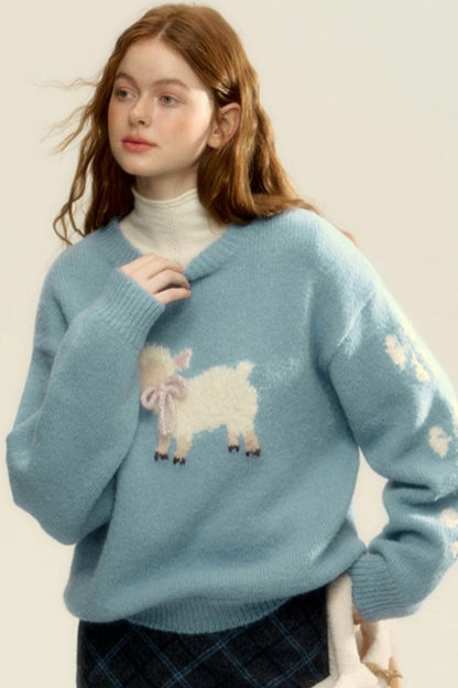 Three Dimensional Bow Knit Sweater