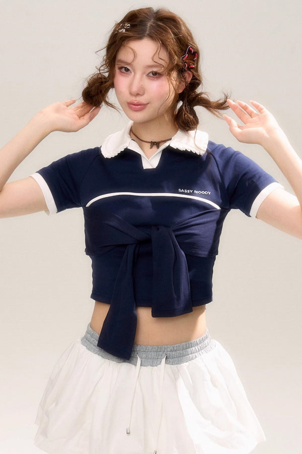 Slim Fit Band Design T-Shirt