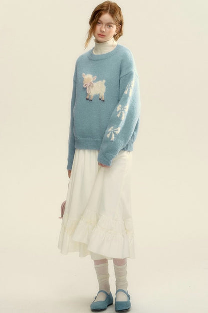 Three Dimensional Bow Knit Sweater