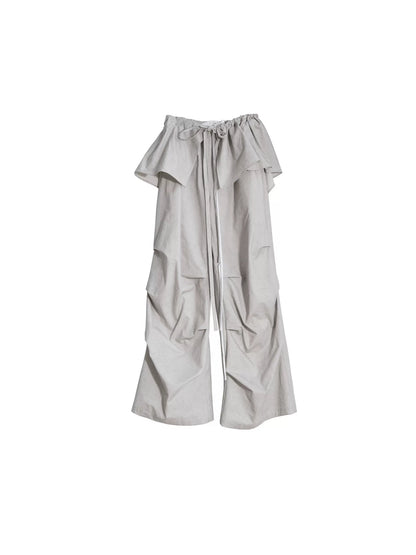 Detachable Ruffle Skirt Casual Pants