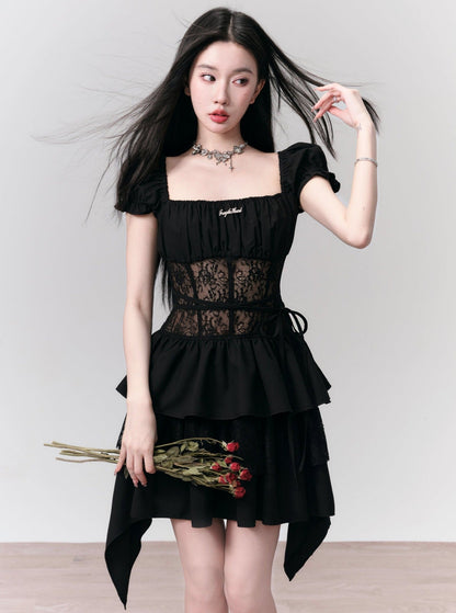 Black Romance Lace Cut-Out Dress