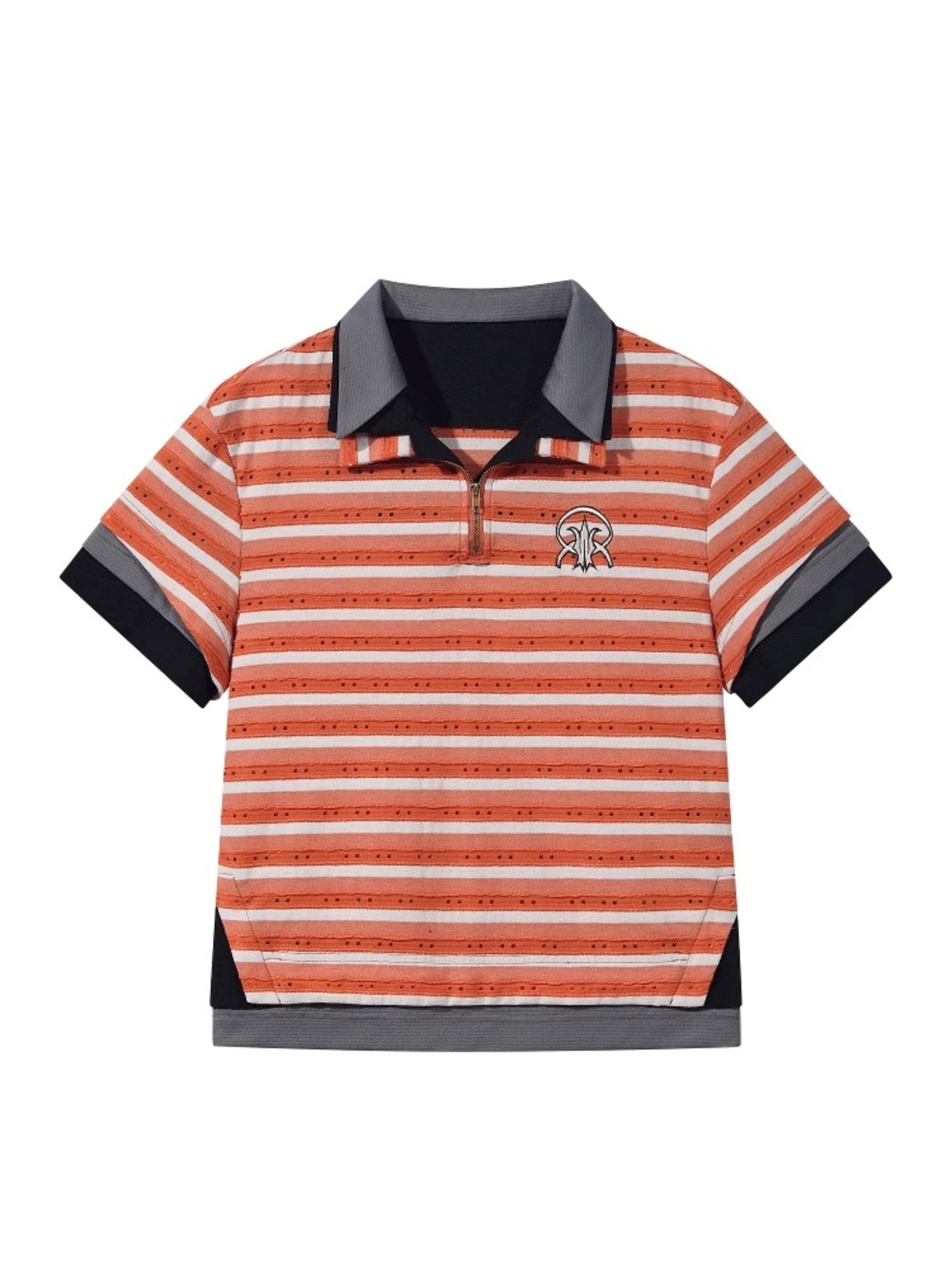Striped Orange Polo Top