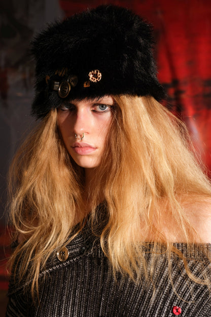 Handmade Buttoned Fur Hat