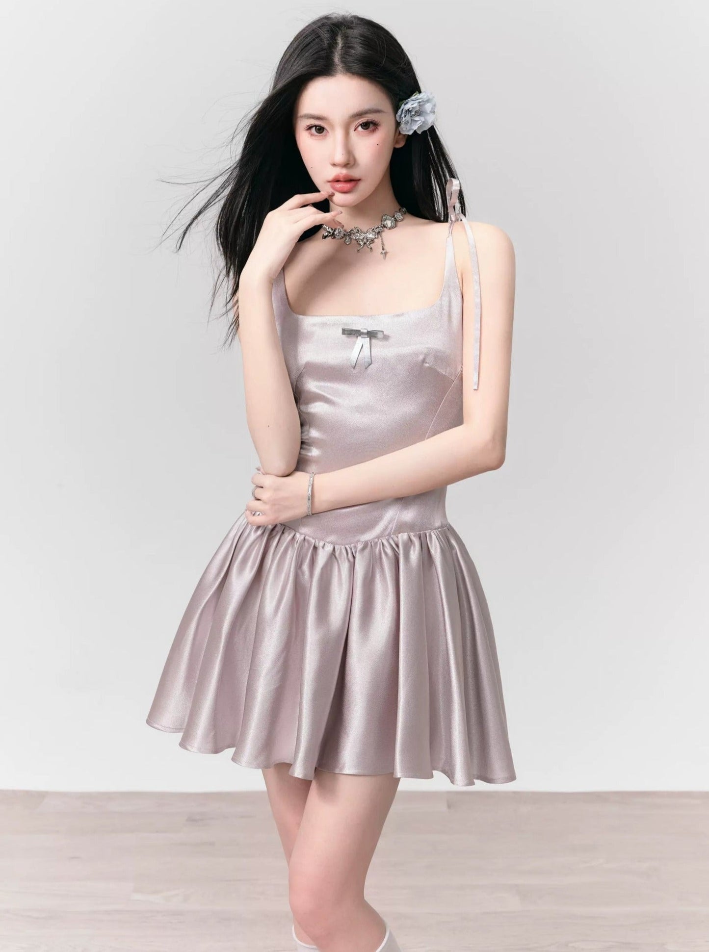 Champagne Latte Silver Pink Dress