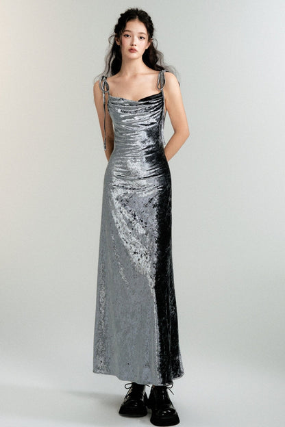 Moonlight Goddess Velvet Dress