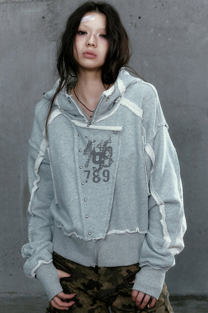 Panelled Hooded Sweatshirt