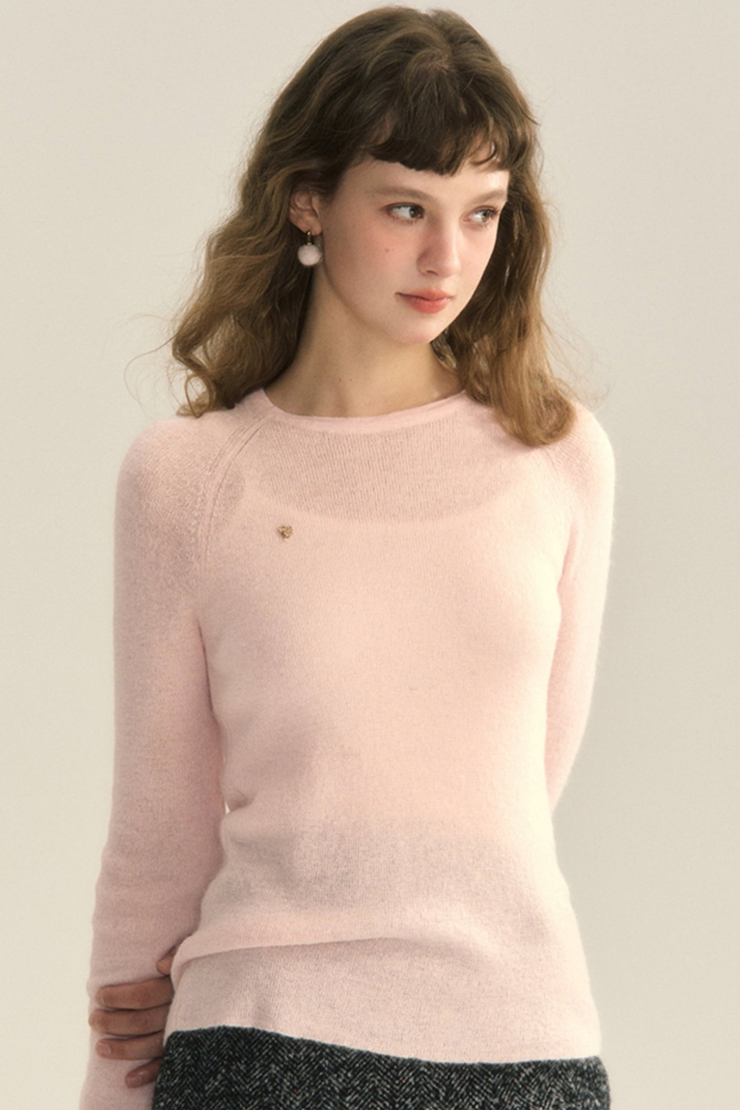 Mohair Round Neck T-Shirt