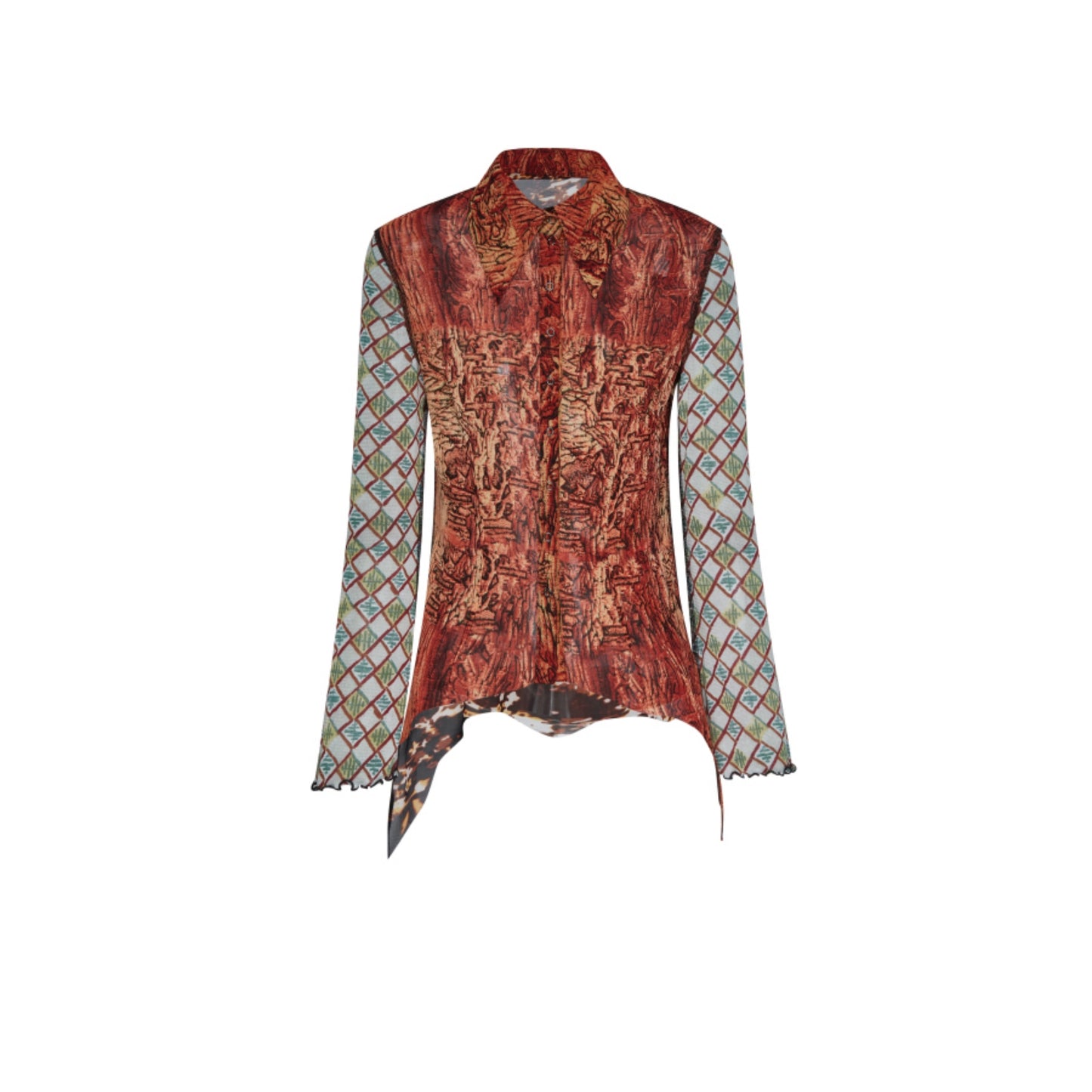 Elegantes Patchwork-Flare-Top 