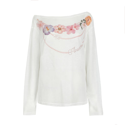 Floral Sheer Asymmetric Tee
