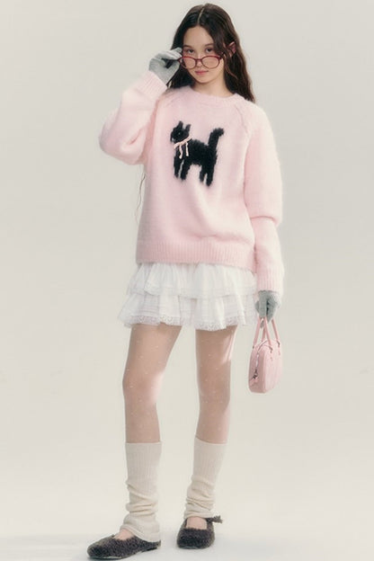 Cute Kitten Crew Neck Sweater