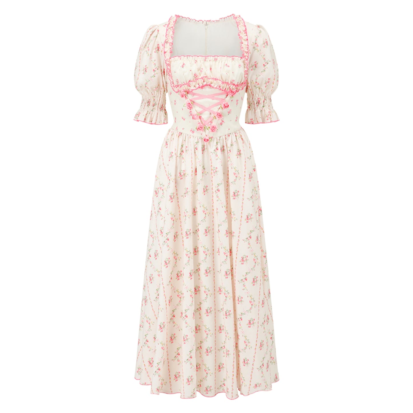 Fishbone Square Neck Dress