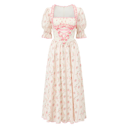 Fishbone Square Neck Dress