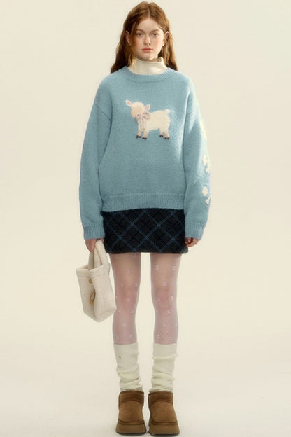 Three Dimensional Bow Knit Sweater