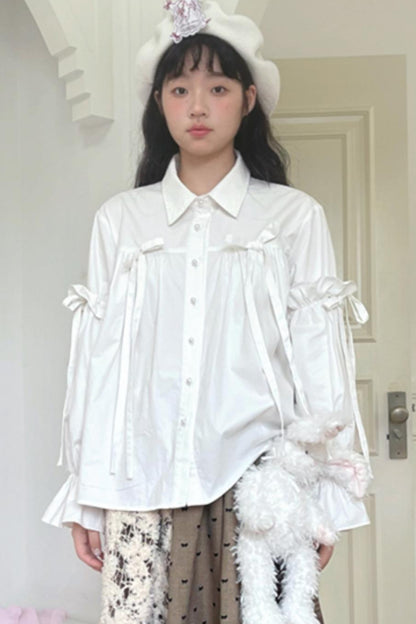 Bow Puff Sleeve Blouse