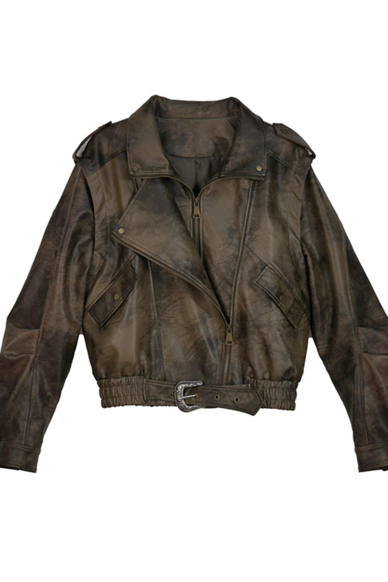 Vintage Double Zip Leather Jacket