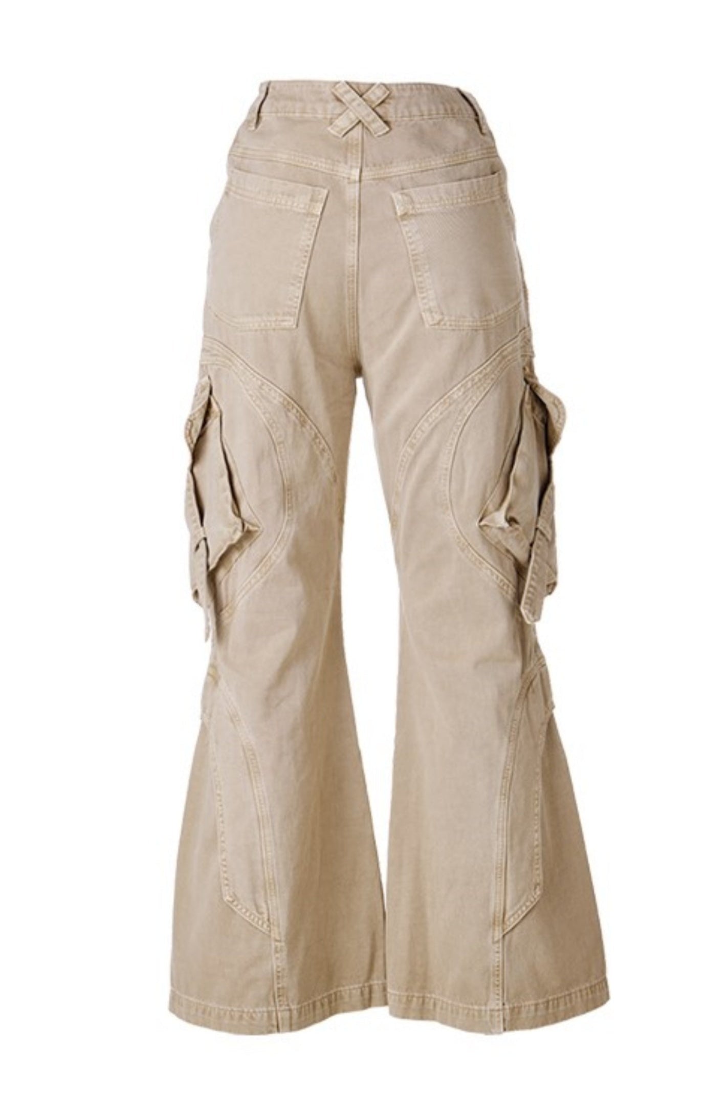 Bootcut Pleated Cargo Pants