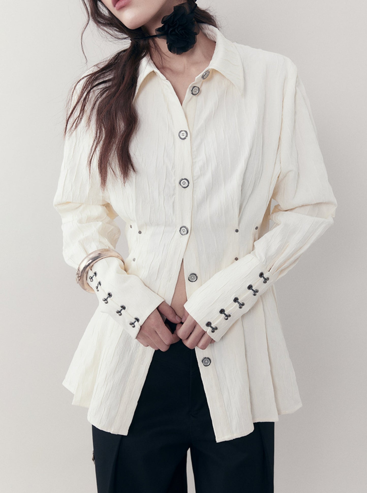 Chinese Style Genesis Pleated Shirt