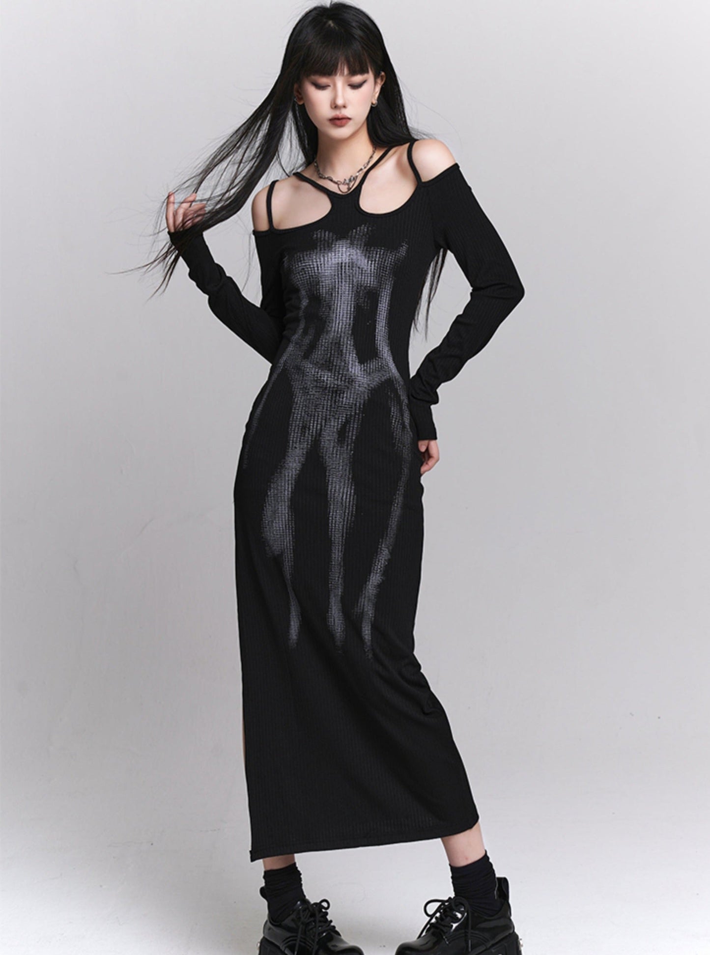 Black Artistic Spring Dress