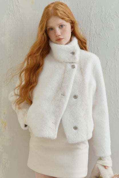 Furry Eco Friendly Mink Fur Coat