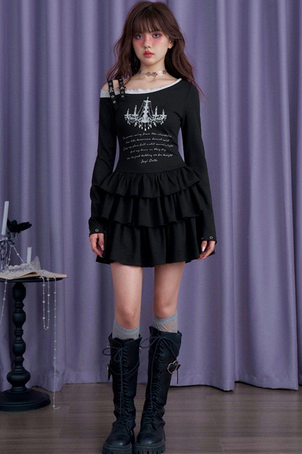 Nightmare Lilith Slanted Shoulder Dress