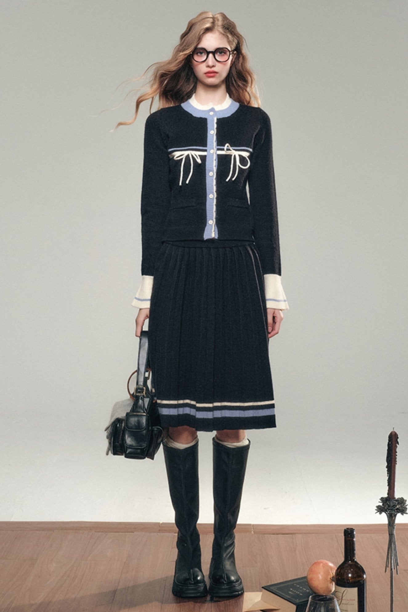 Hokkaido Letter Knitted Sweater Set-Up