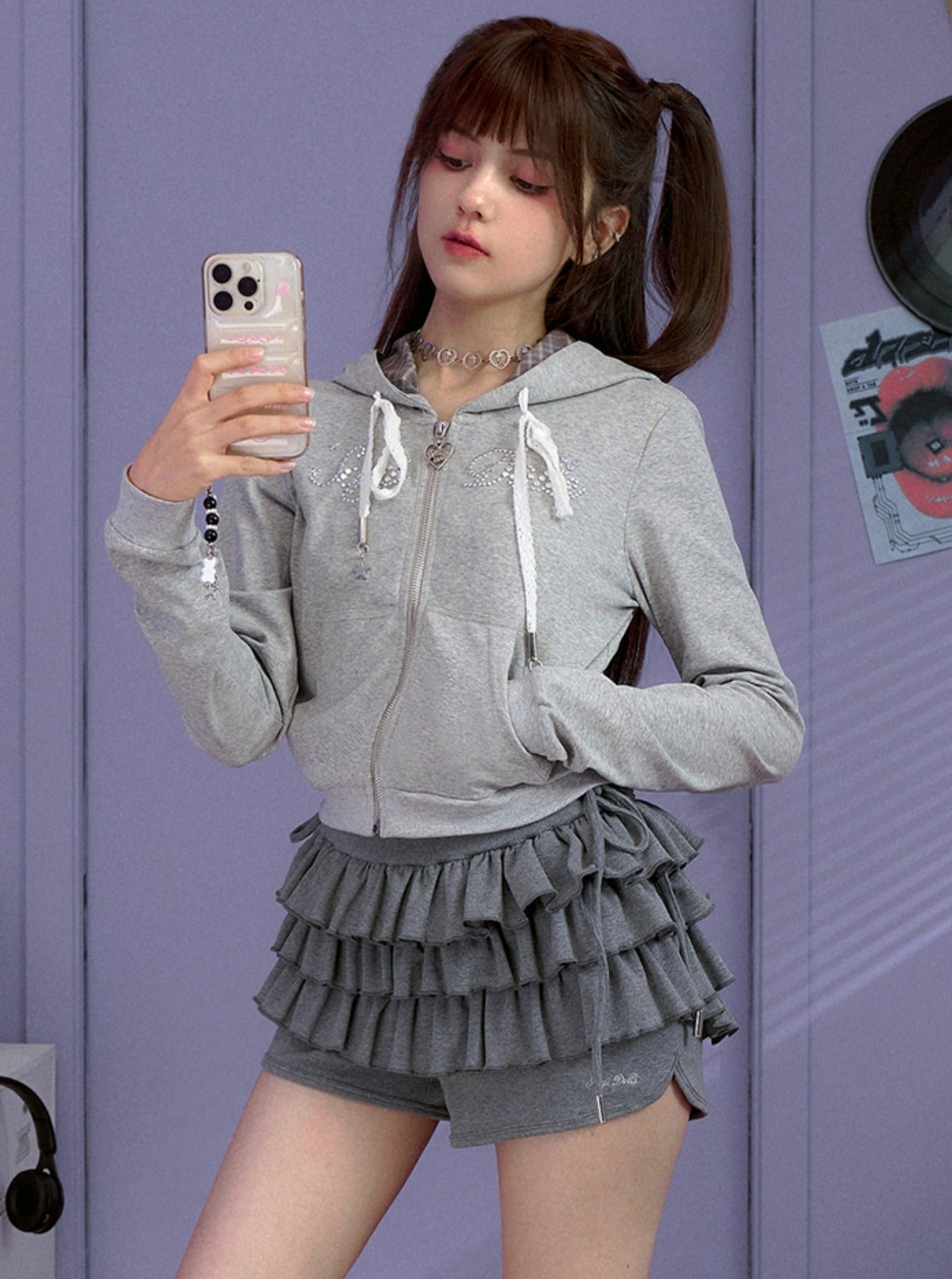 Diamond Hooded Sweatshirt Jacket