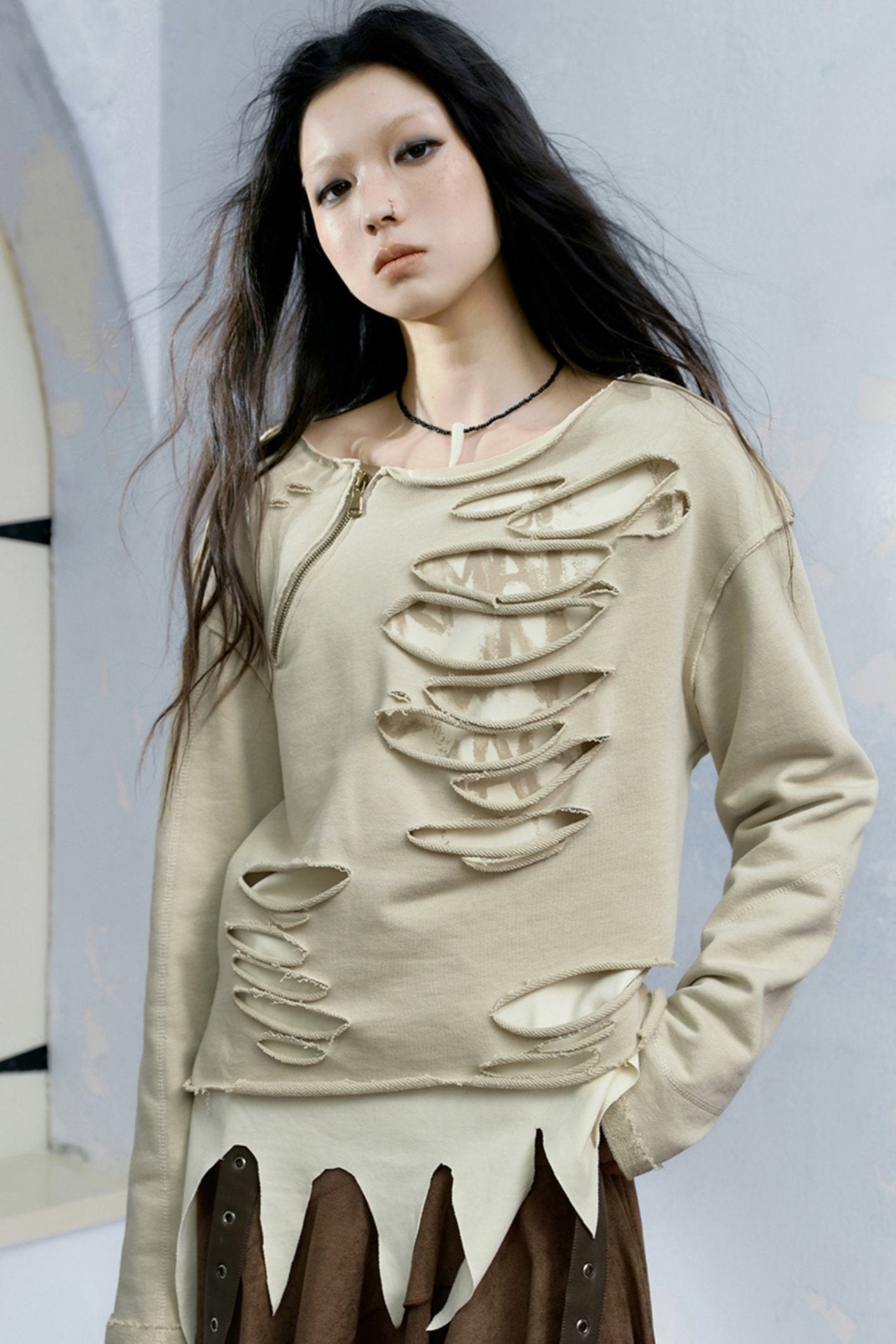 Niche Graffiti Distressed Sweatshirt