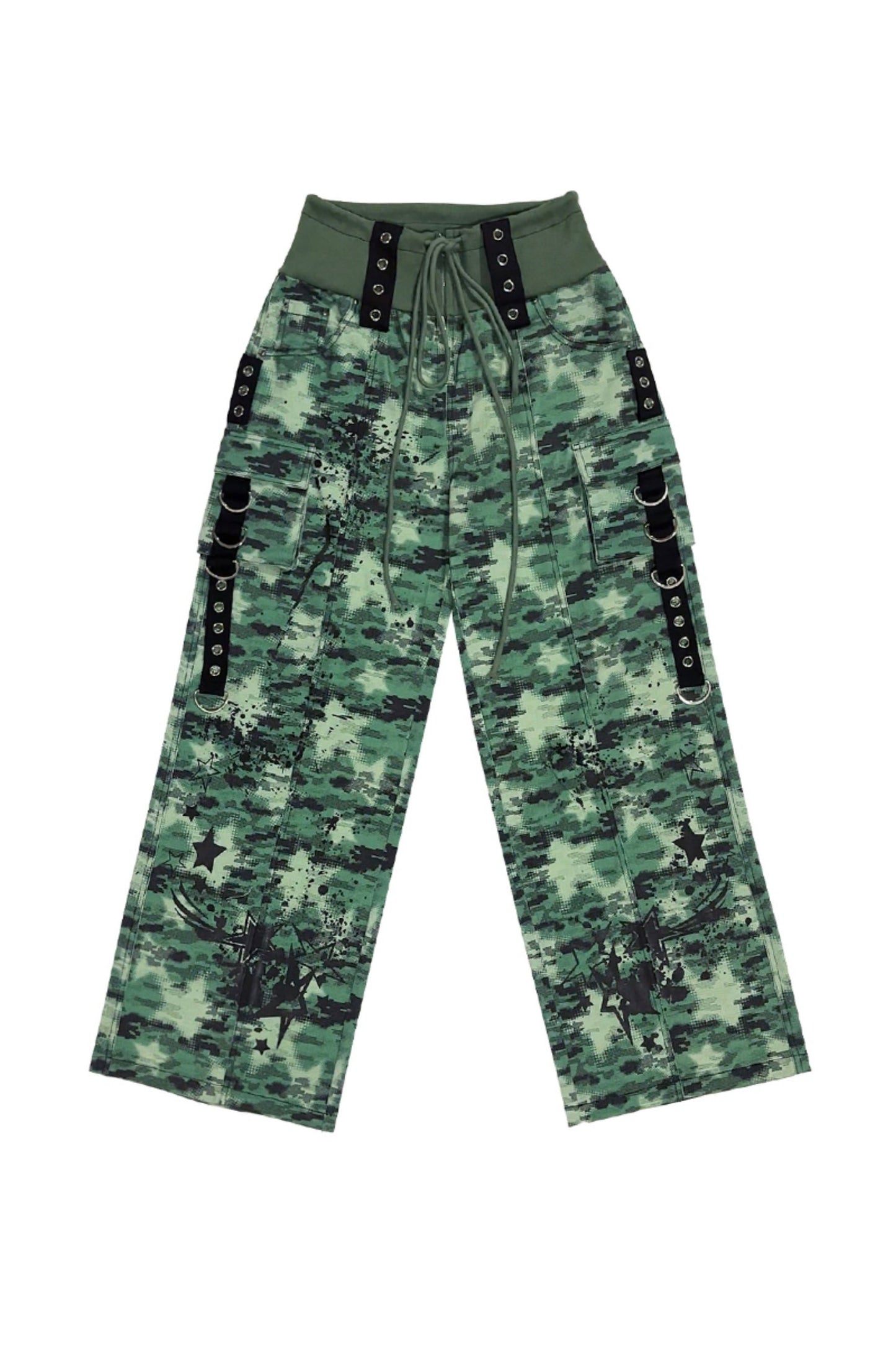 Camouflage Graphic Print Denim