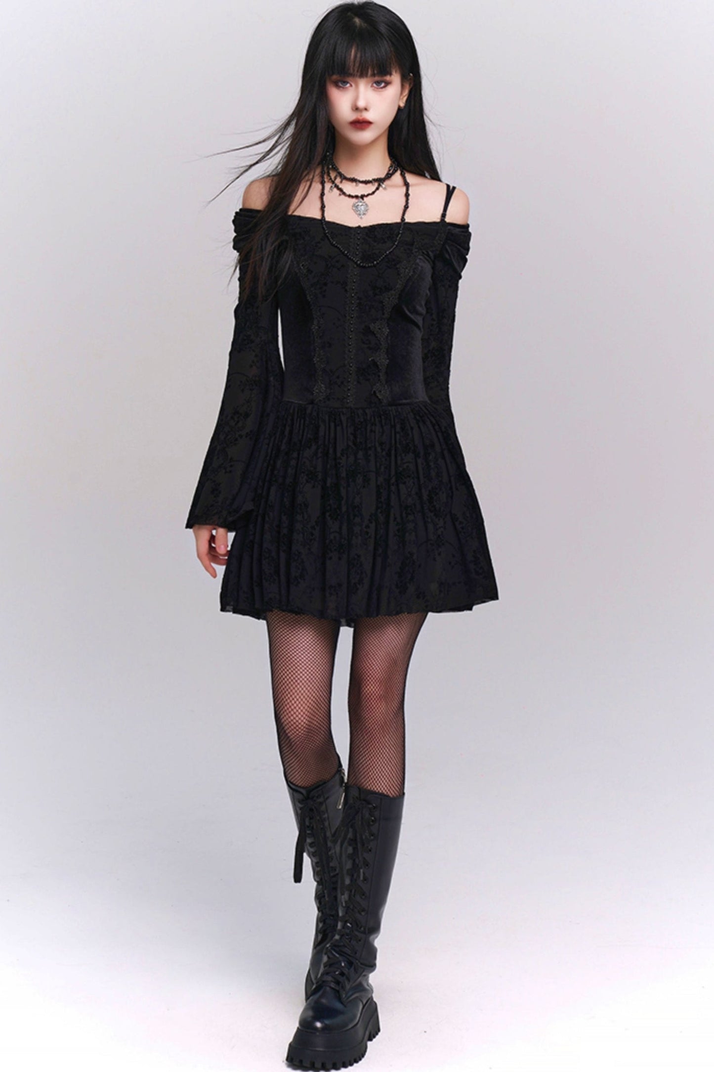 Halloween Gothic Shoulder Dress