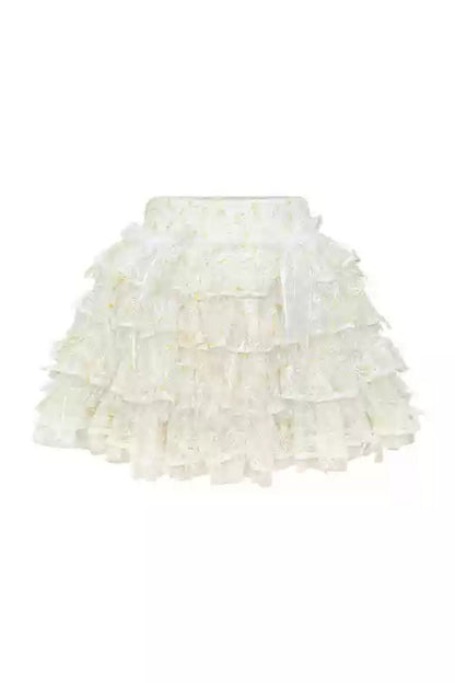 Cute Floral Mesh Skirt