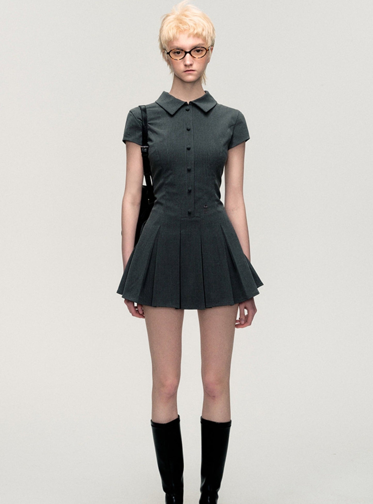 Short Sleeve College Suit Dress