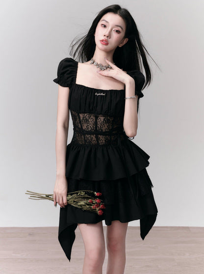 Black Romance Lace Cut-Out Dress