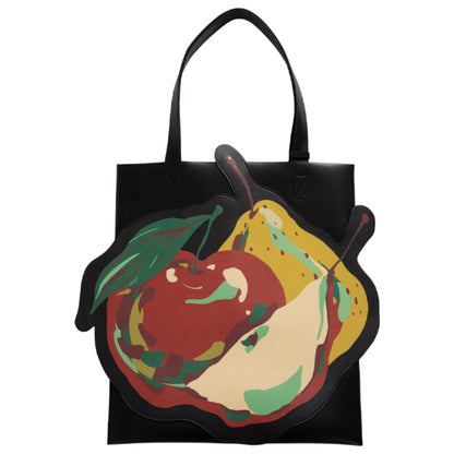 Fruit Print Black Tote Bag