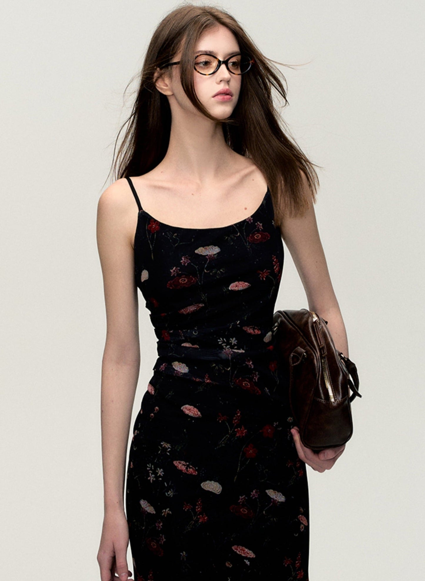 Black Print Midi Sundress