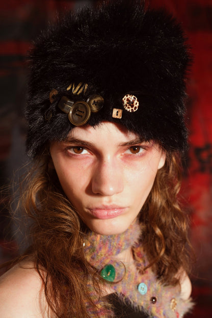 Handmade Buttoned Fur Hat