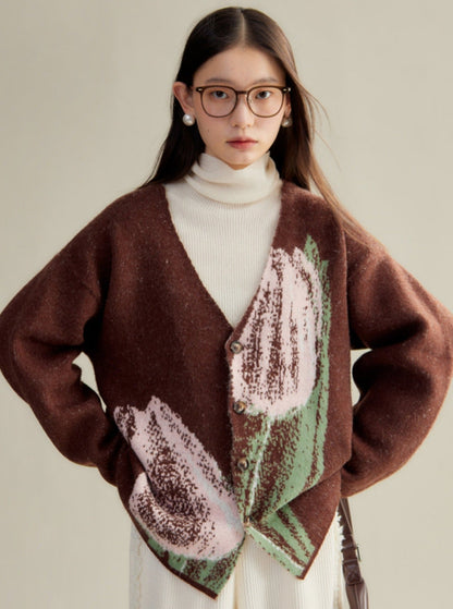 ambience contrast knit sweater skirt set