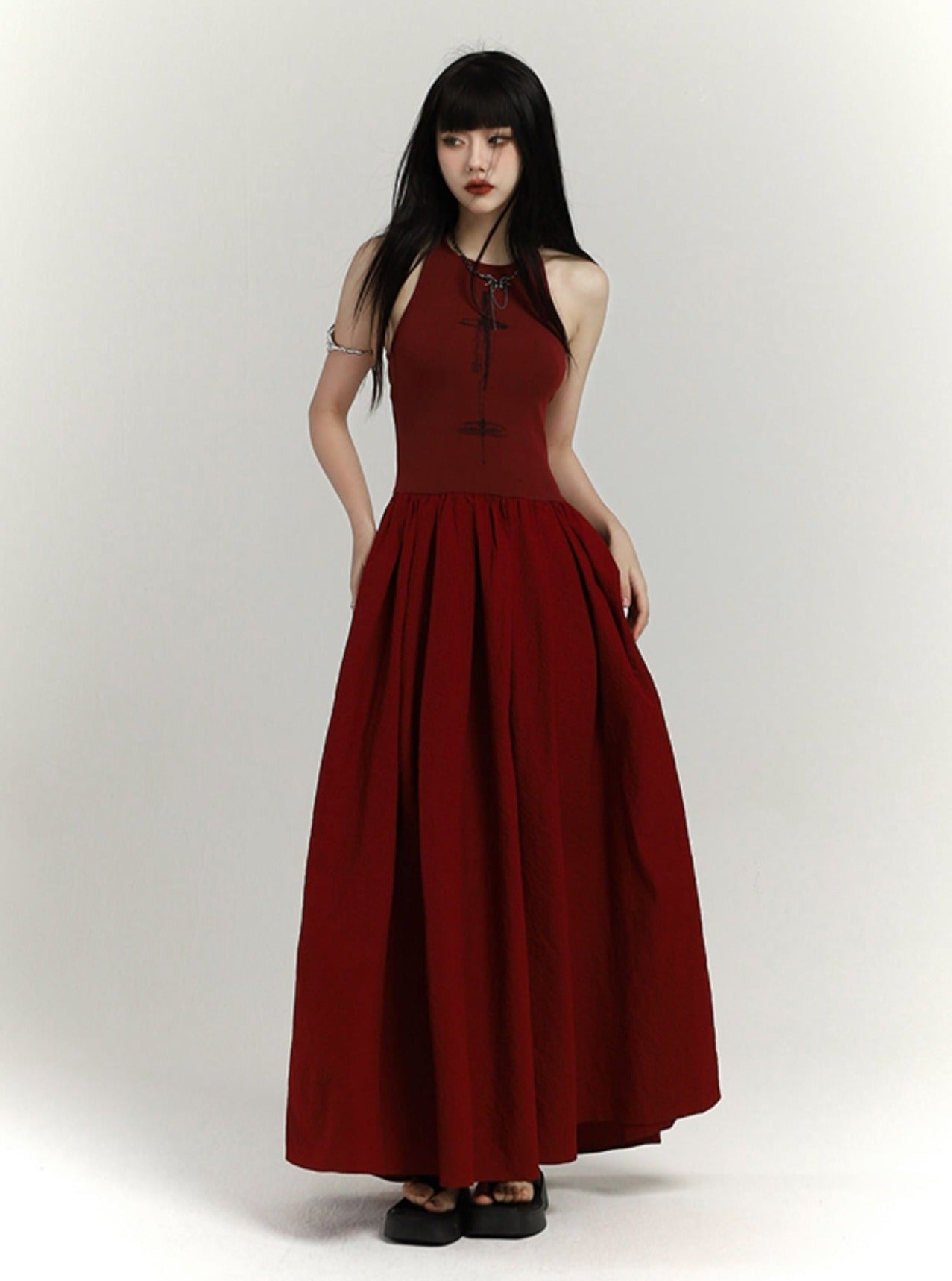 Chinese Red Slip Adult Dress