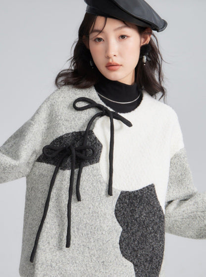 Chinese style woolen top