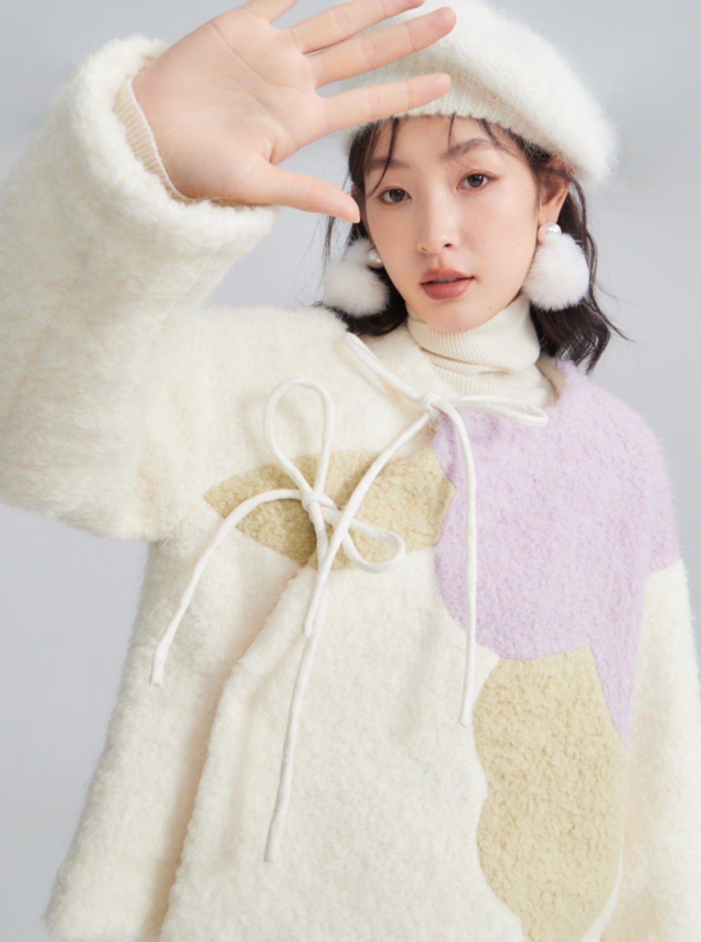 Chinese style woolen top