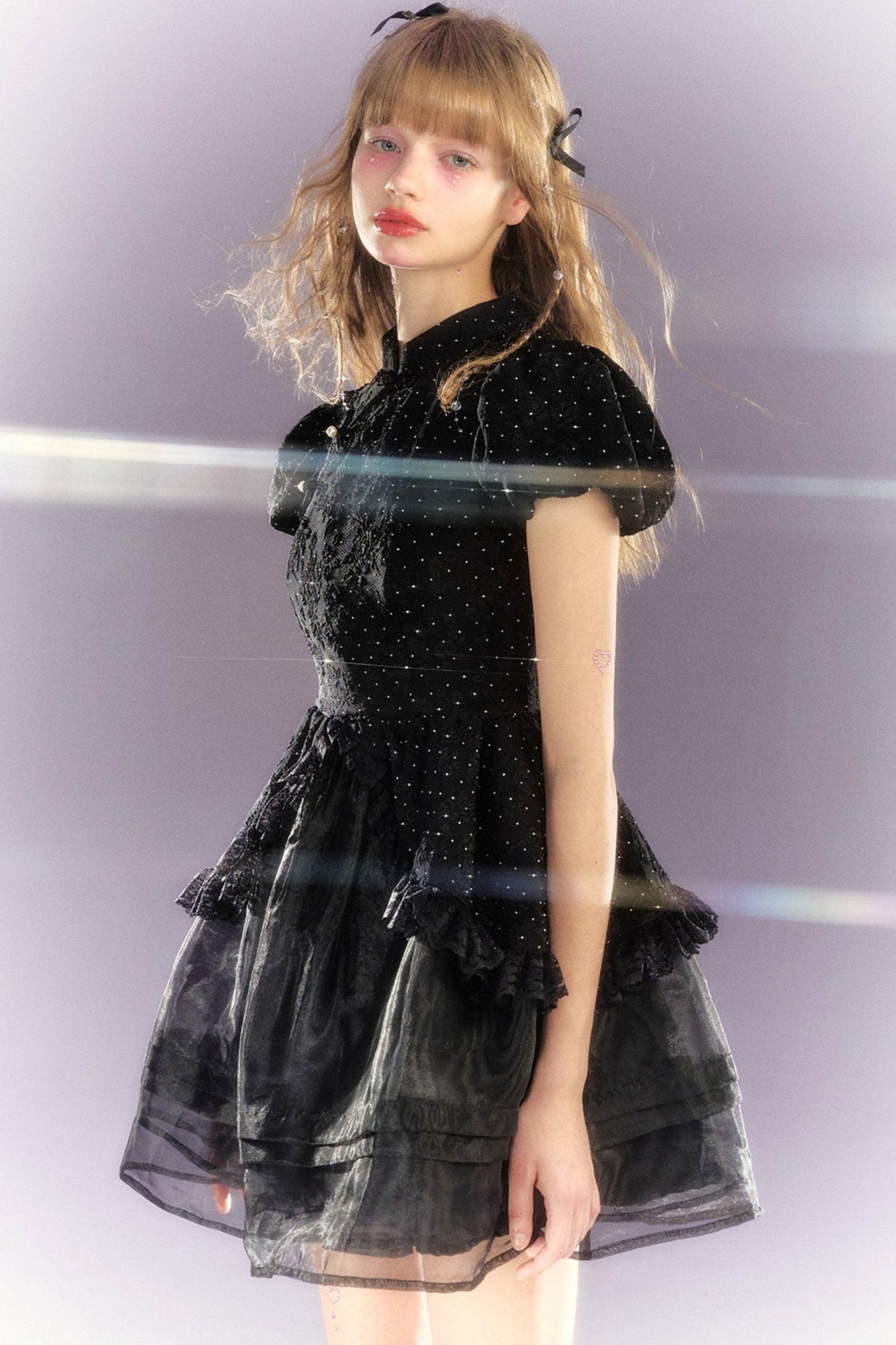 Black Glitter Scorching Night Dress