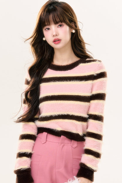 Cozy Pink Faux Fur Sweater