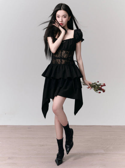 Black Romance Lace Cut-Out Dress