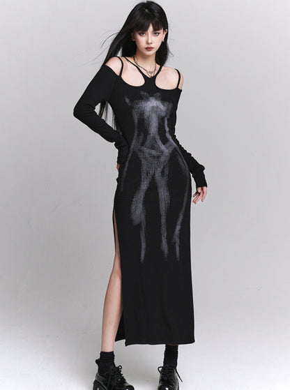 Black Artistic Spring Dress