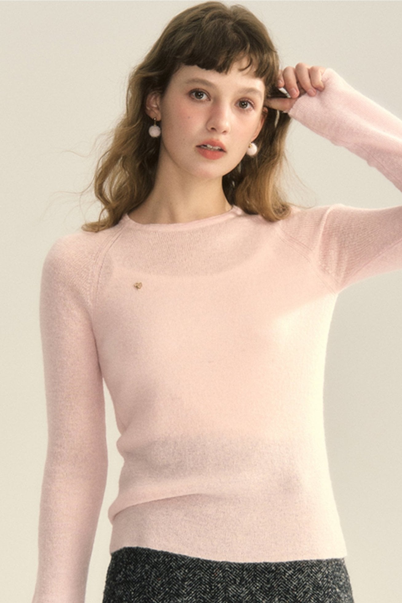 Mohair Round Neck T-Shirt