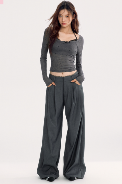 Loose Fit Lace Detail Pants