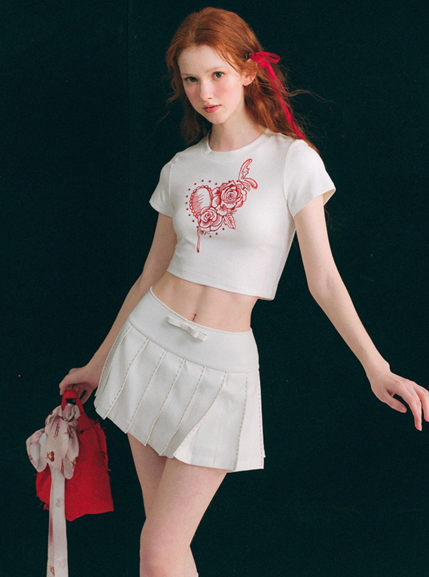 Milky Way A-Line White Short Skirt